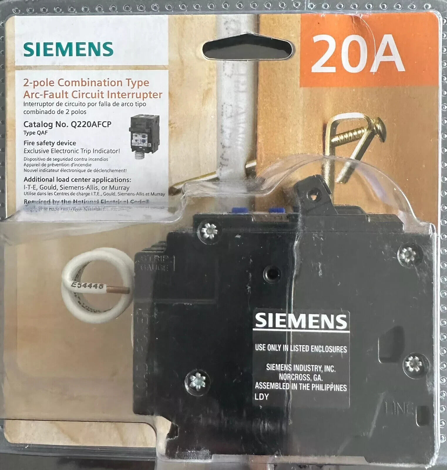 Siemens Q220AFCP QAF 20 Amp Double-Pole Combination AFCI Circuit Breaker NEW