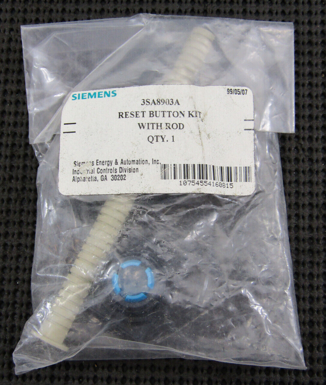 SIEMENS 3SA8903A BLUE RESET BUTTON KIT WITH ROD