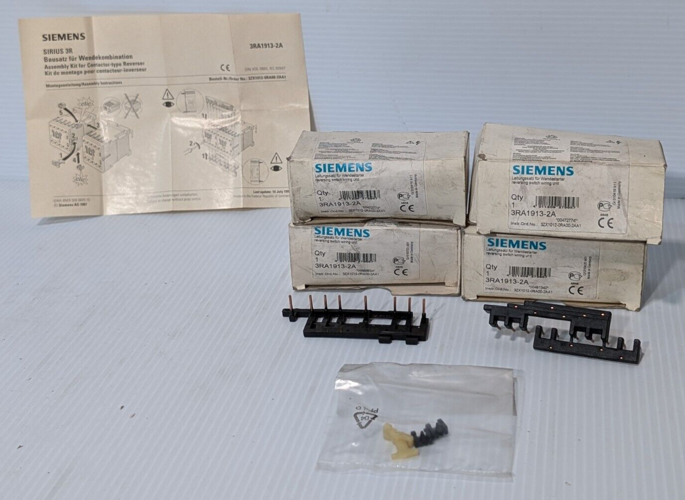 Lot of 4 Siemens 3RA1913-2A Contactor Reversing Installation Kits