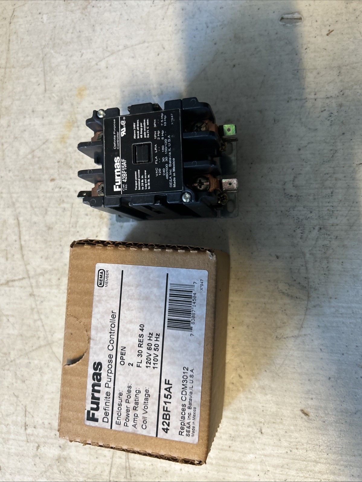Siemens 42BF15AF Definite Purpose Contactor 30FLA/40RES 2P 1110-120VAC 50/60Hz