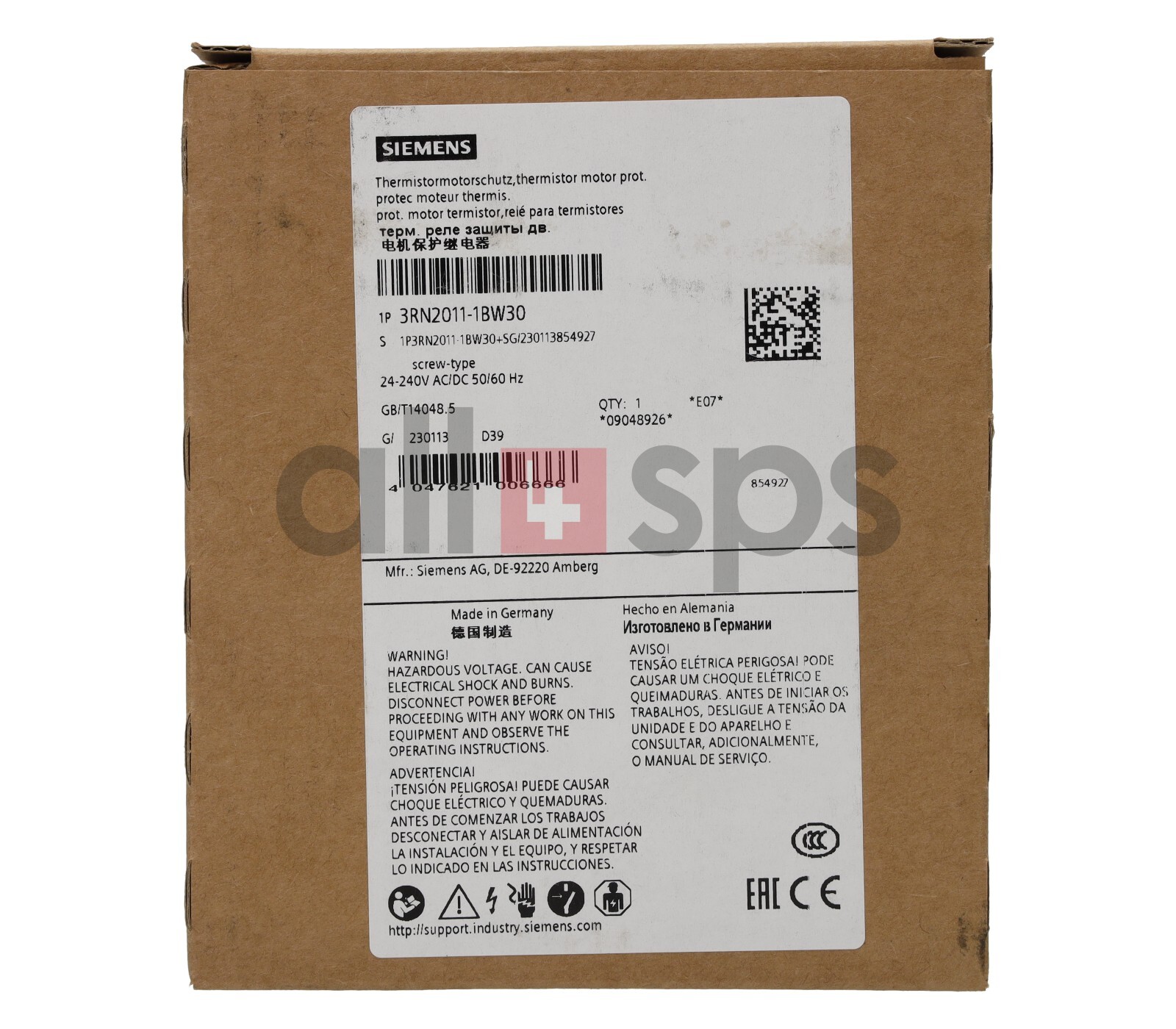 SIEMENS THERMISTOR MOTOR PROTECTOR - 3RN2011-1BW30 NEW (NO)