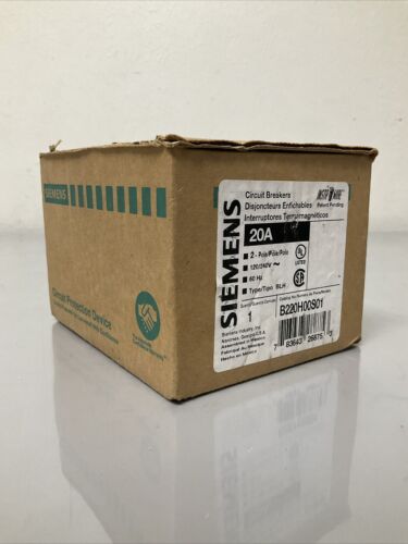 New In Box Siemens B220H00S01 20 Amp, 2 Pole, 240 Volt Breaker