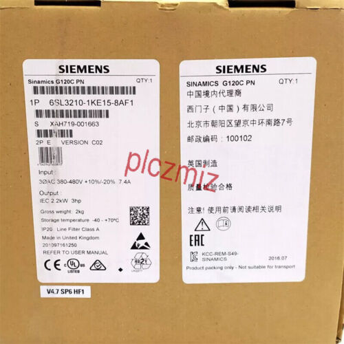 New Siemens 6SL3 210-1KE15-8AF1 6SL3210-1KE15-8AF1 In Box Expedited Shipping