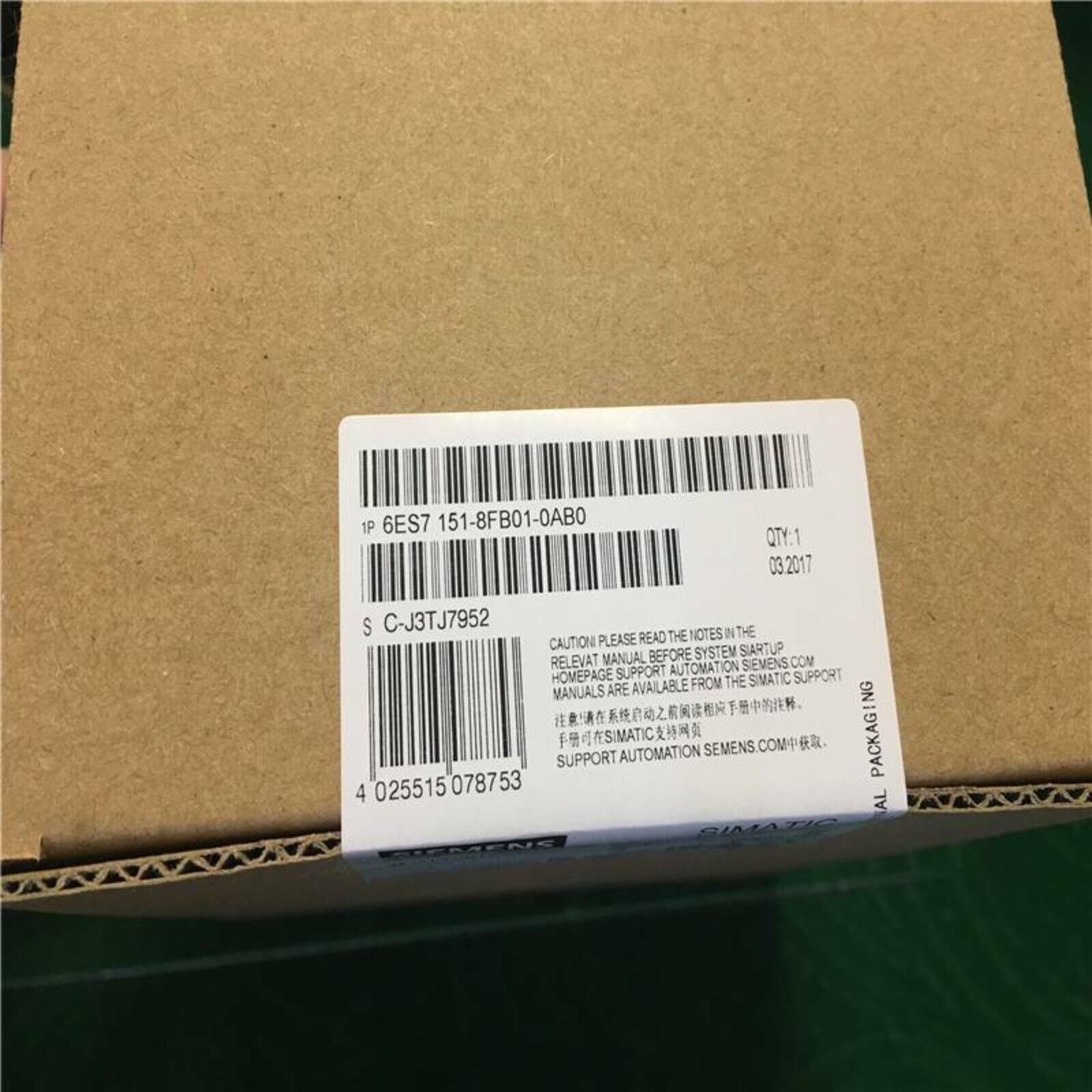 NewSiemens 6ES7 151-8FB01-0AB0 6ES7151-8FB01-0AB0 DP IM151-8F PN/DP CPU f ET200S