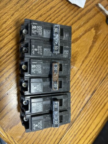 *LOT OF 3* Siemens 50 Amp 2-Pole Type And 30 Amp Circuit Breakers