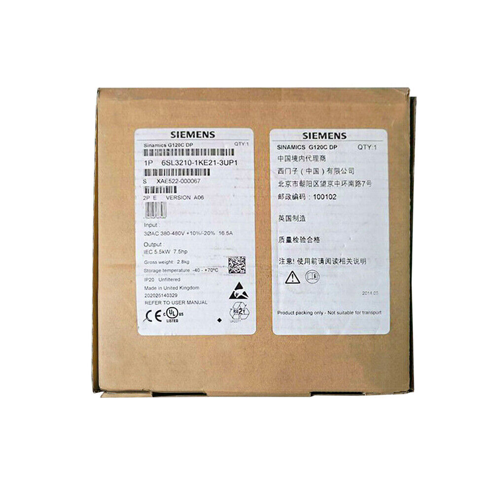 Siemens 6SL3 210-1KE21-3UP1 6SL3210-1KE21-3UP1 SINAMICS G120C 5.5KW Converter