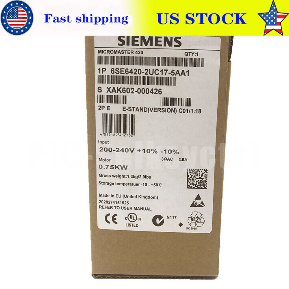 New Siemens 6SE6 420-2UC17-5AA1 6SE6420-2UC17-5AA1 MICROMASTER420 without filter