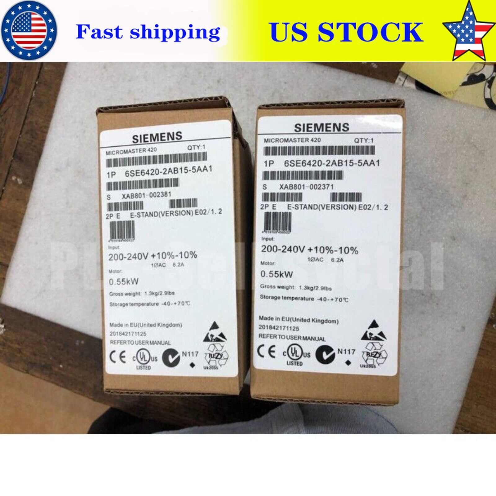 New Siemens 6SE6 420-2AB15-5AA1 6SE6420-2AB15-5AA1 MICROMASTER420 without filter