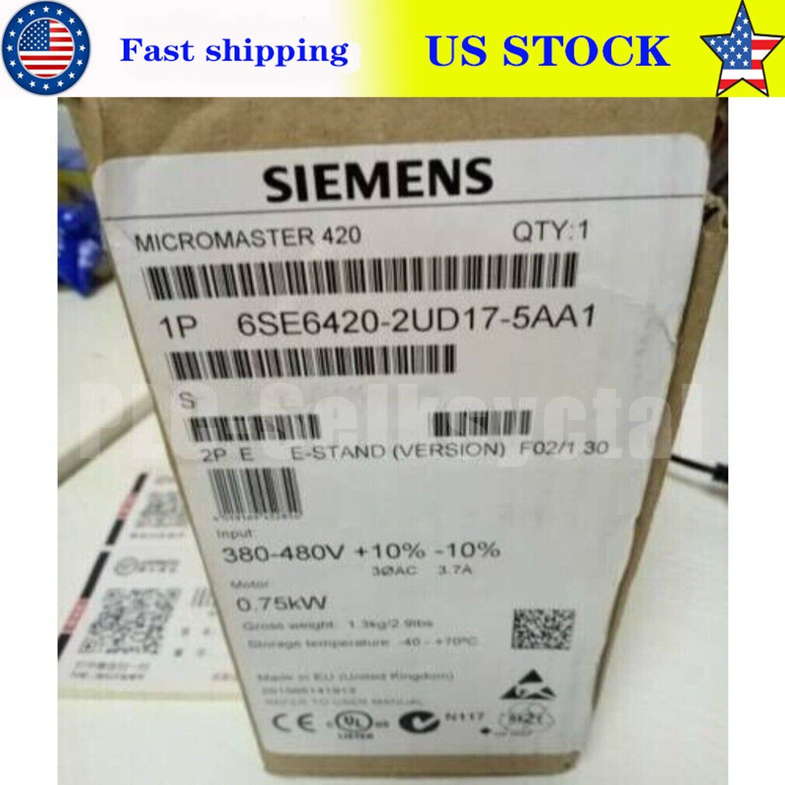 New Siemens 6SE6 420-2UD17-5AA1 6SE6420-2UD17-5AA1 MICROMASTER420 without filter
