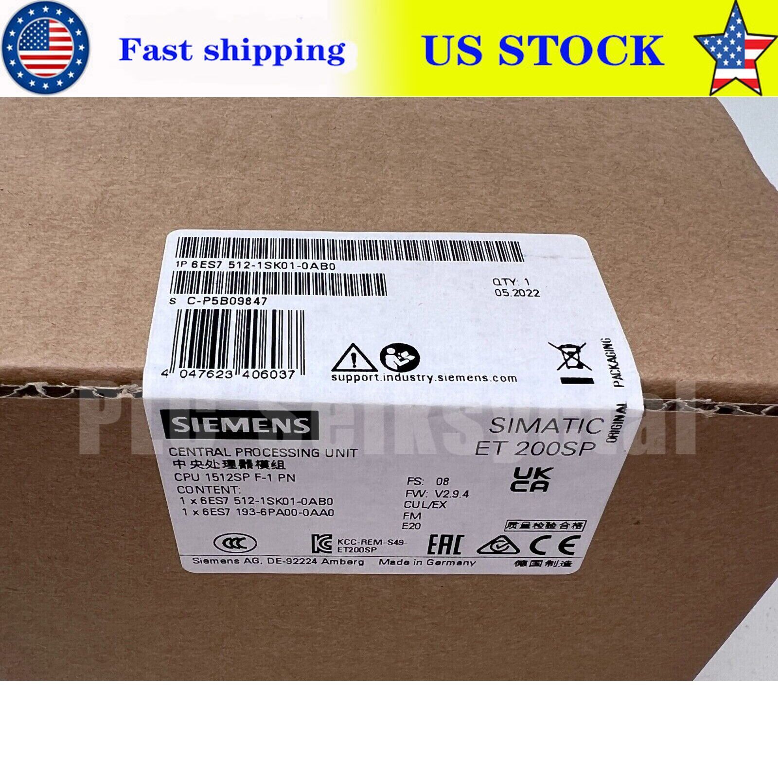 NewSiemens 6ES7 512-1SK01-0AB0 6ES7512-1SK01-0AB0 CPU 1512SP F-1 PN for ET 200SP