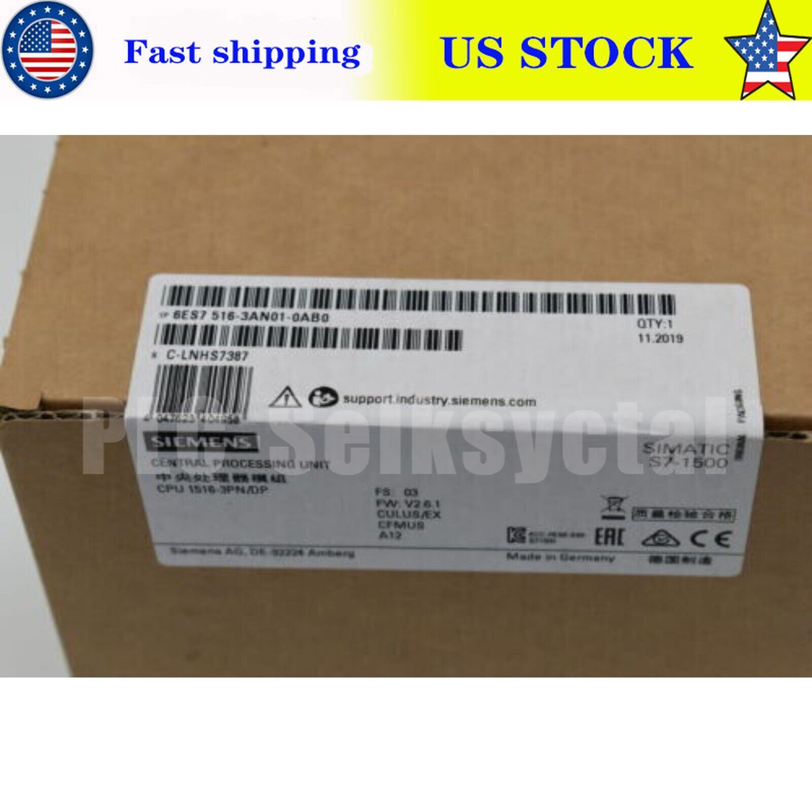 New Siemens 6ES7 516-3AN01-0AB0 6ES7516-3AN01-0AB0 S7-1500 CPU 1516-3 PN/DP