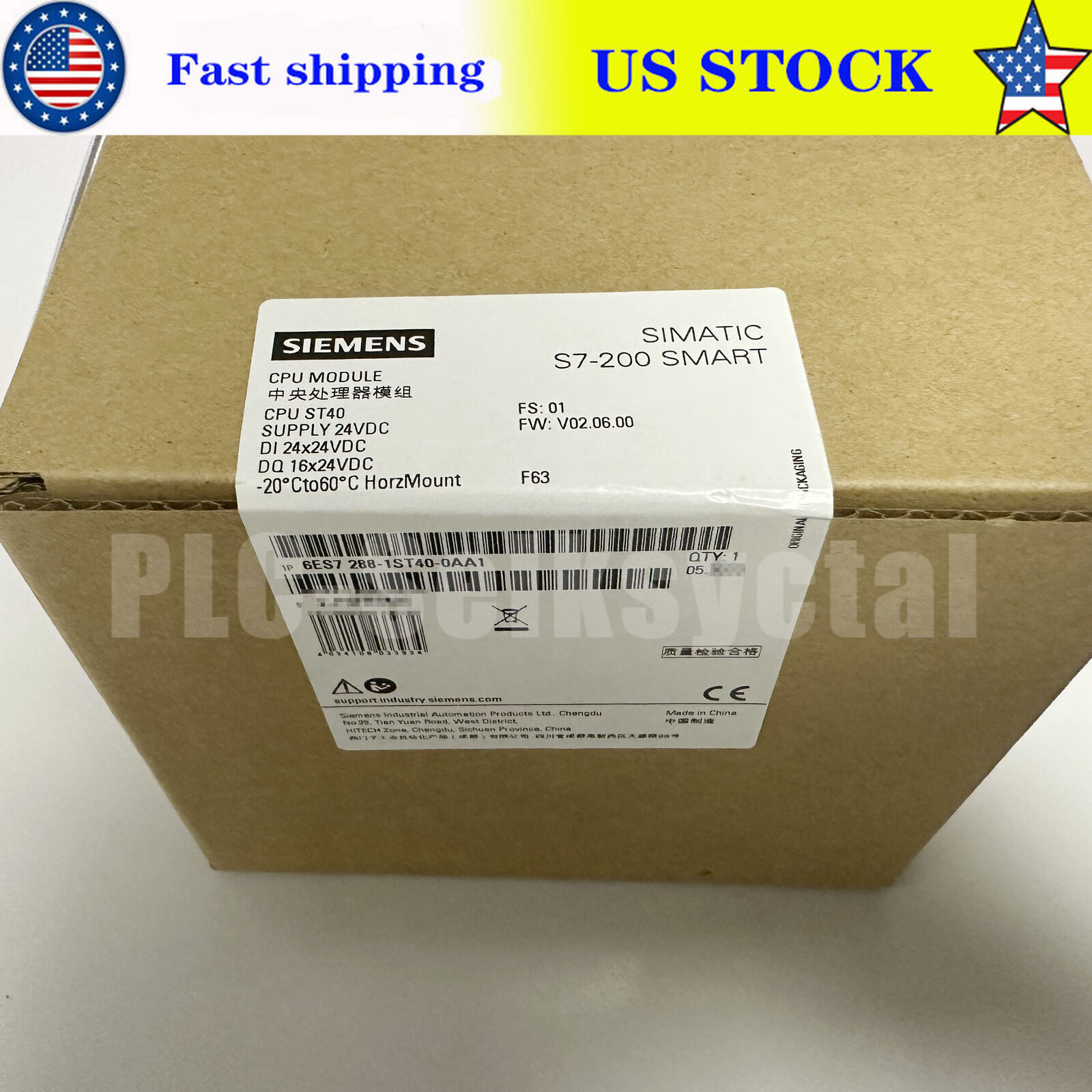 New Siemens 6ES7 288-1ST40-0AA1 6ES7288-1ST40-0AA1 SIMATIC S7-200 SMART CPU ST40