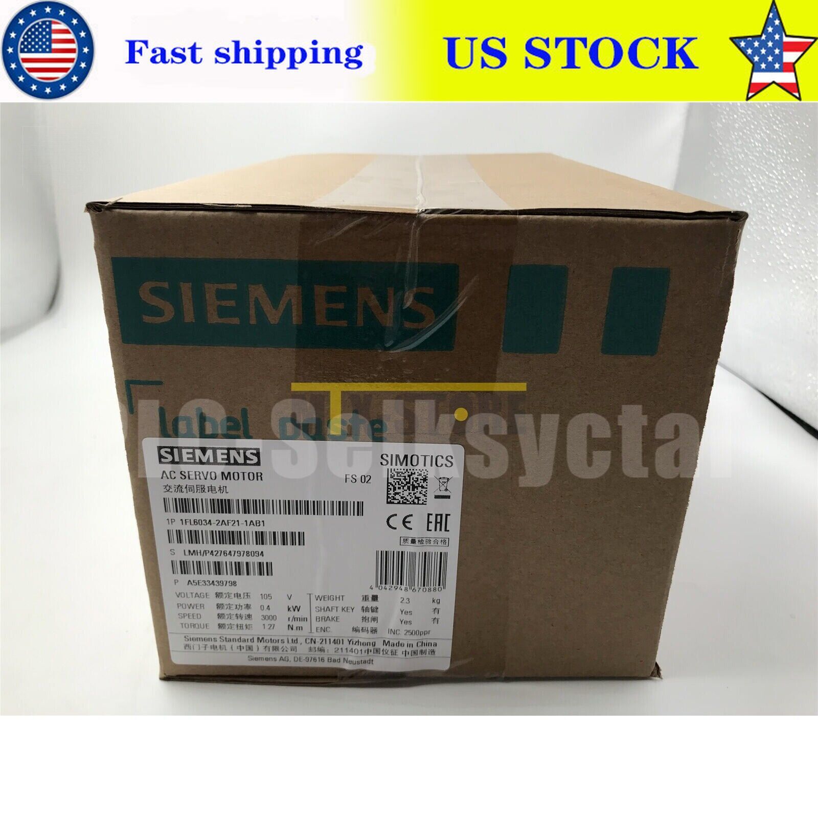New Siemens 1FL6 034-2AF21-1AB1 1FL6034-2AF21-1AB1 SIMOTICS S-1FL6