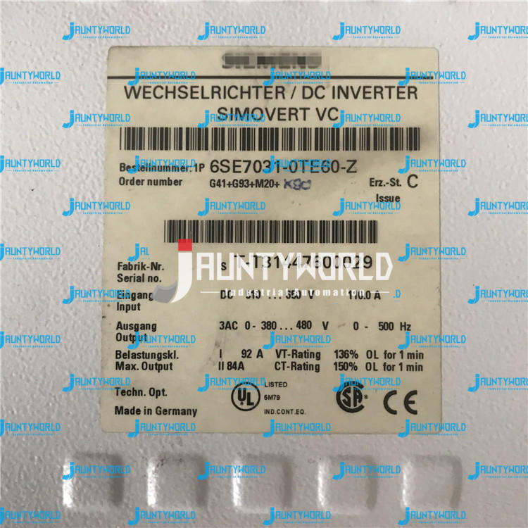 1PC used Siemens 6SE7031-0TE60-Z TESTED