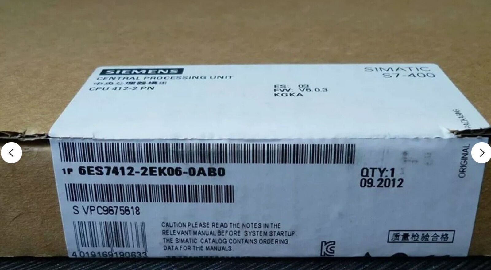 New In Box Siemens 6ES7412-2EK06-0AB0 / 6ES7 412-2EK06-0AB0 PLC Module