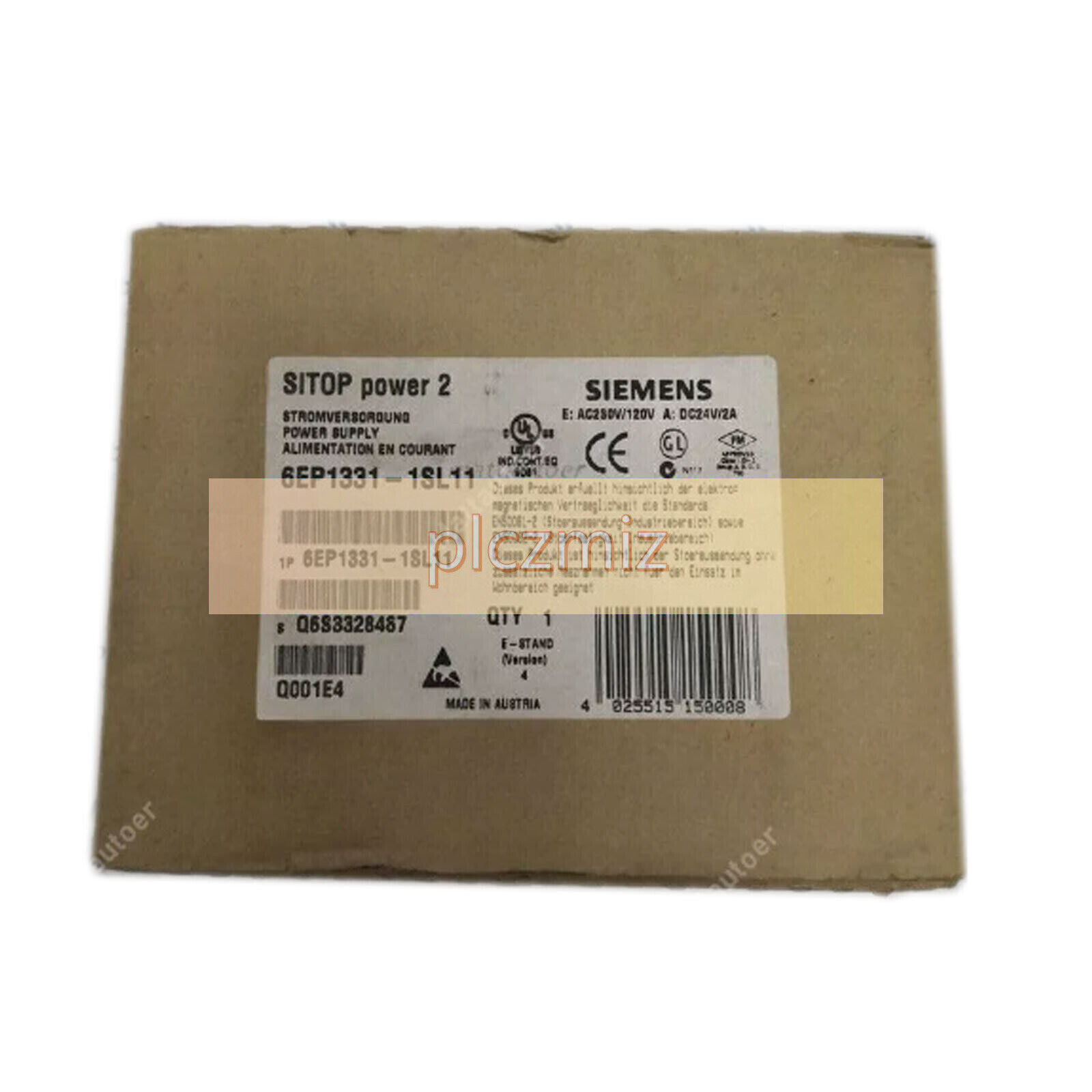 Siemens 6EP1331-1SL11 6EP1 331-1SL11 SITOP Power 2 Power Supply 120/230VAC 24VDC