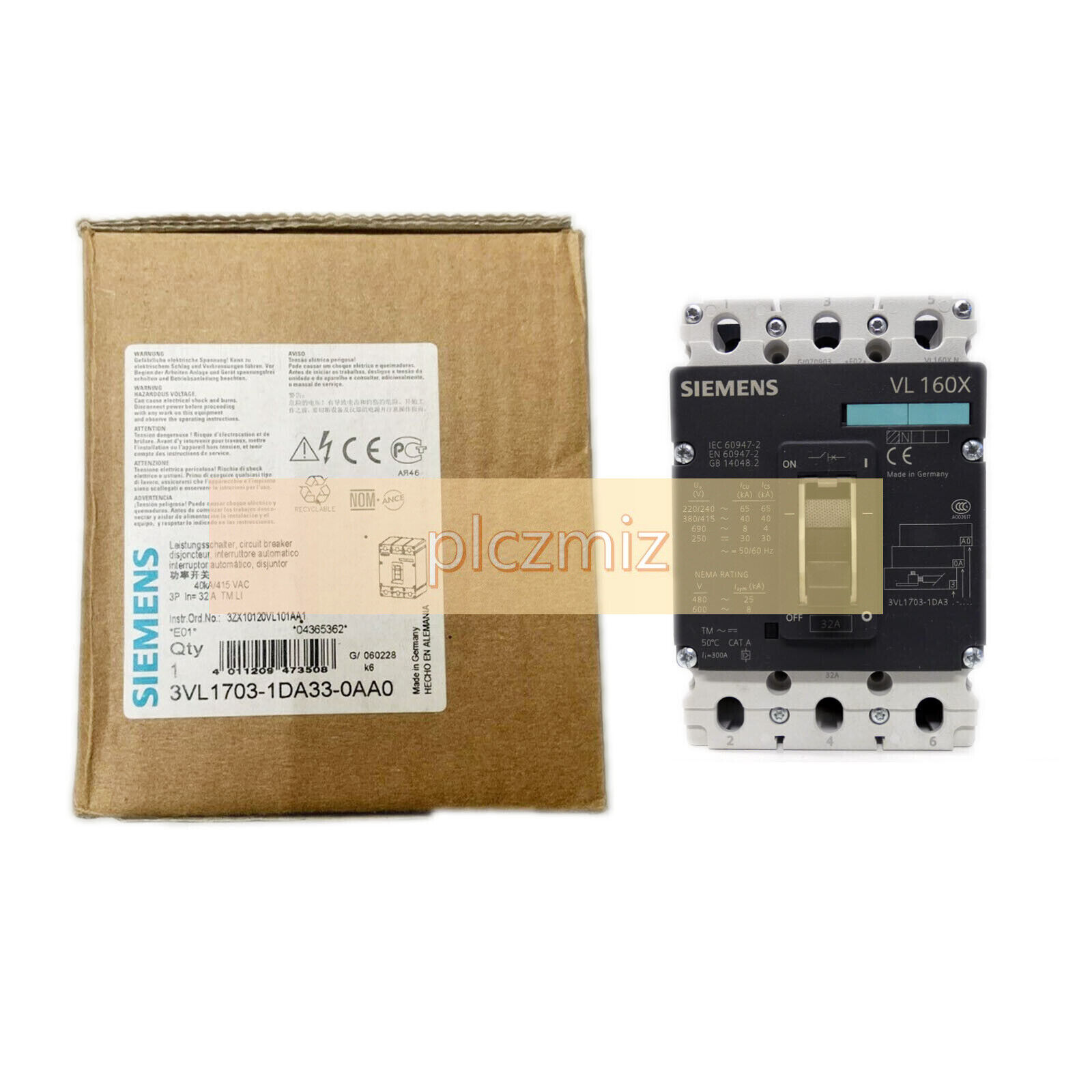 1pcs New Siemens Circuit Breaker 3VL1703-1DA33-0AA0