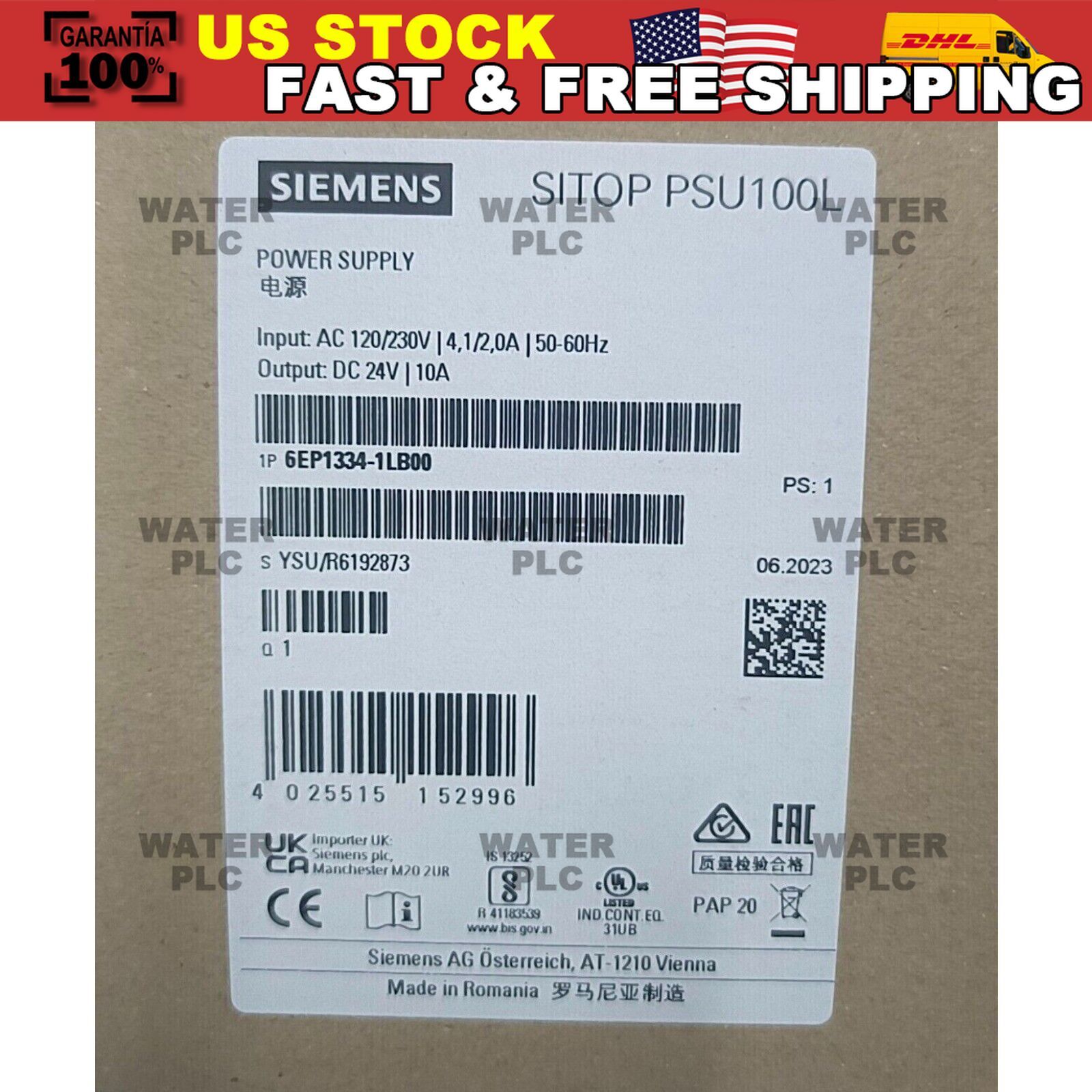 6EP1334-1LB00 NEW SIEMENS SITOP PSU100L 24 V/10 A Stabilized Power supply Module