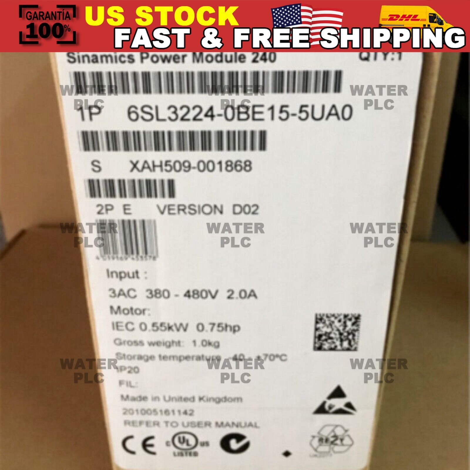 New Siemens 6SL3224-0BE15-5UA0 6SL3 224-0BE15-5UA0 G120 PM 240 Power Module