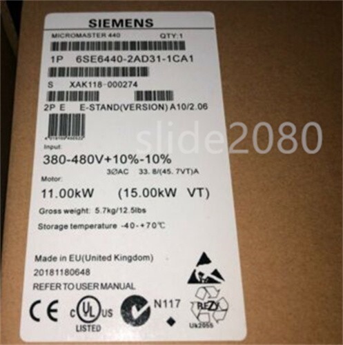 New In Box Siemens 6SE6440-2AD31-1CA1 MM440 Series Inverter 3AC 380V 11KW