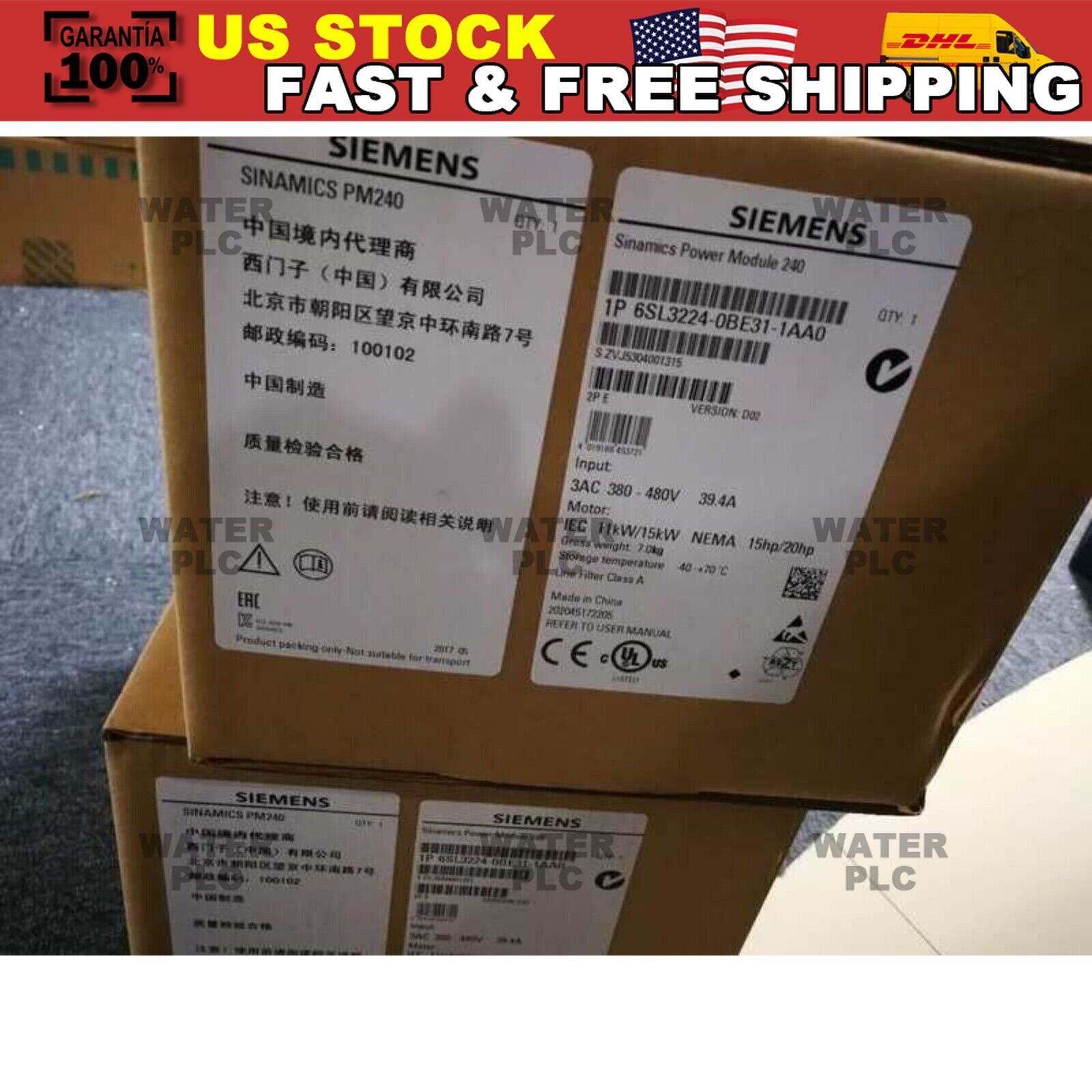 New Siemens 6SL3224-0BE31-1AA0 G120 PM240 Power Module 6SL3 224-0BE31-1AA0
