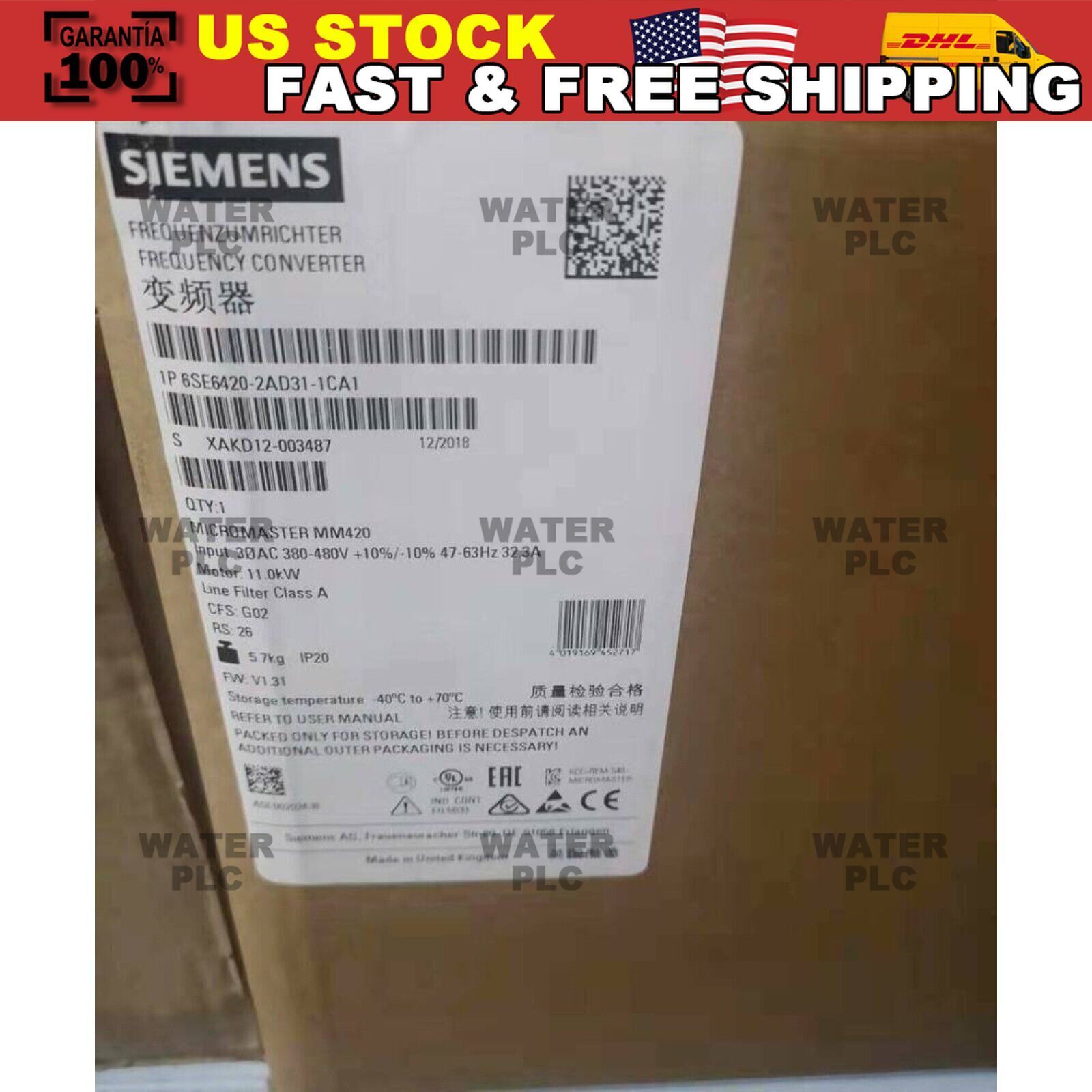 New Siemens MICROMASTER 420 with Filter 6SE6420-2AD31-1CA1 6SE6 420-2AD31-1CA1