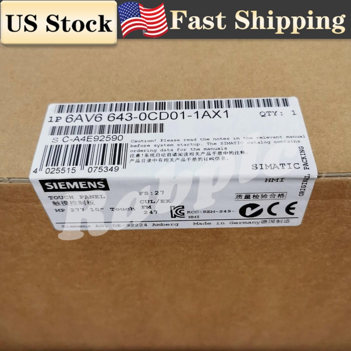 1PC NEW In Box SIEMENS 6AV6643-0CD01-1AX1 6AV6 643-0CD01-1AX1 MP 277 TOUCH PANEL