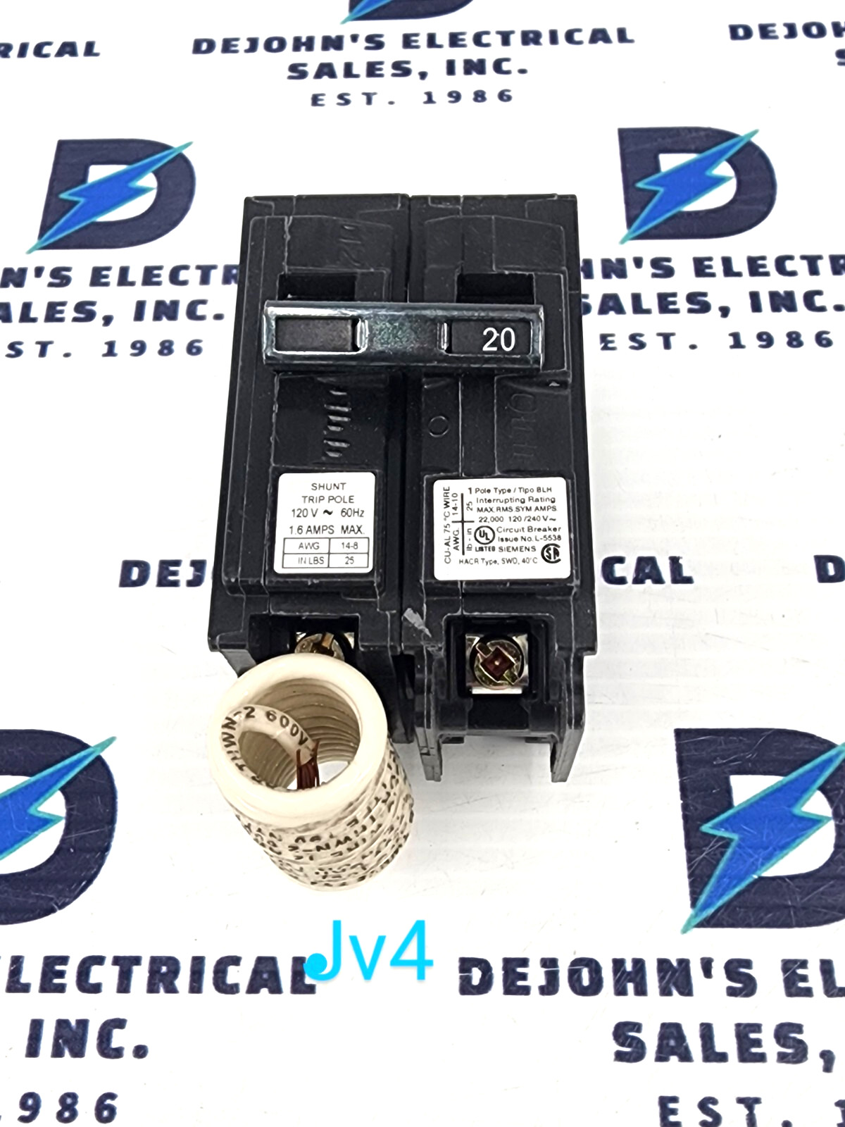 SIEMENS B120H00S01 20 AMP SINGLE POLE WITH SHUNT CIRCUIT BREAKER (JV4)