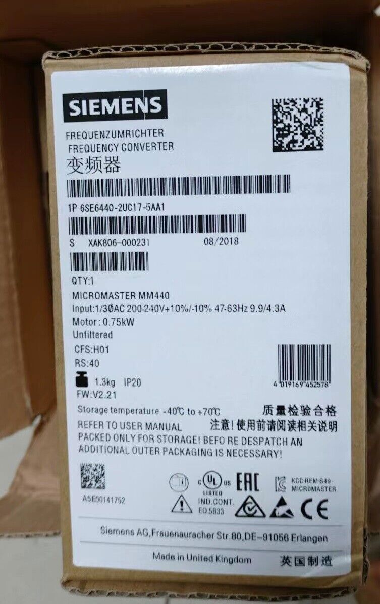 1PCS Unopened Brand New In Box Siemens 6SE6 440-2UC17-5AA1