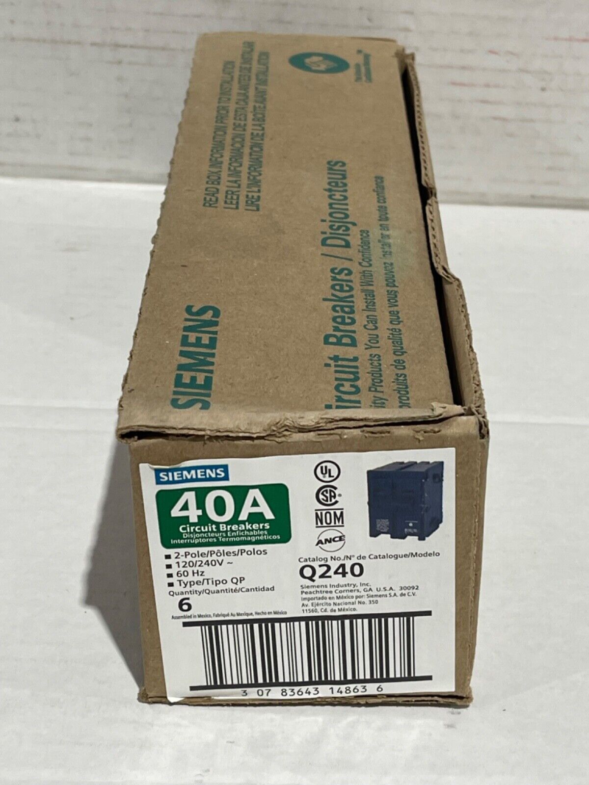 6 Pack Siemens ITE Q240 2P Two Pole 40A Stab In Breaker Circuit Breakers New