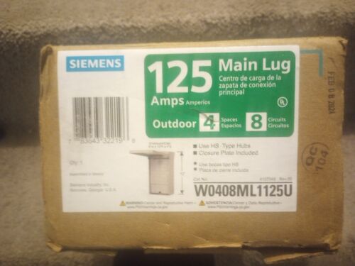 Siemens Outdoor Load Center 125Amp 4-Space 8-Circuit Main Lug Surface Mounting