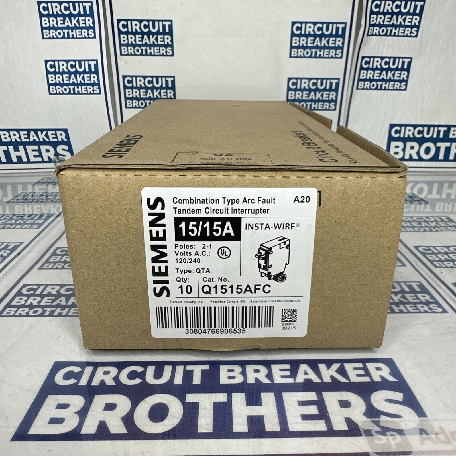 6 PACK SIEMENS Q1515AFC ARC FAULT TANDEM CIRCUIT BREAKERS NEW (SHIP SAME DAY)