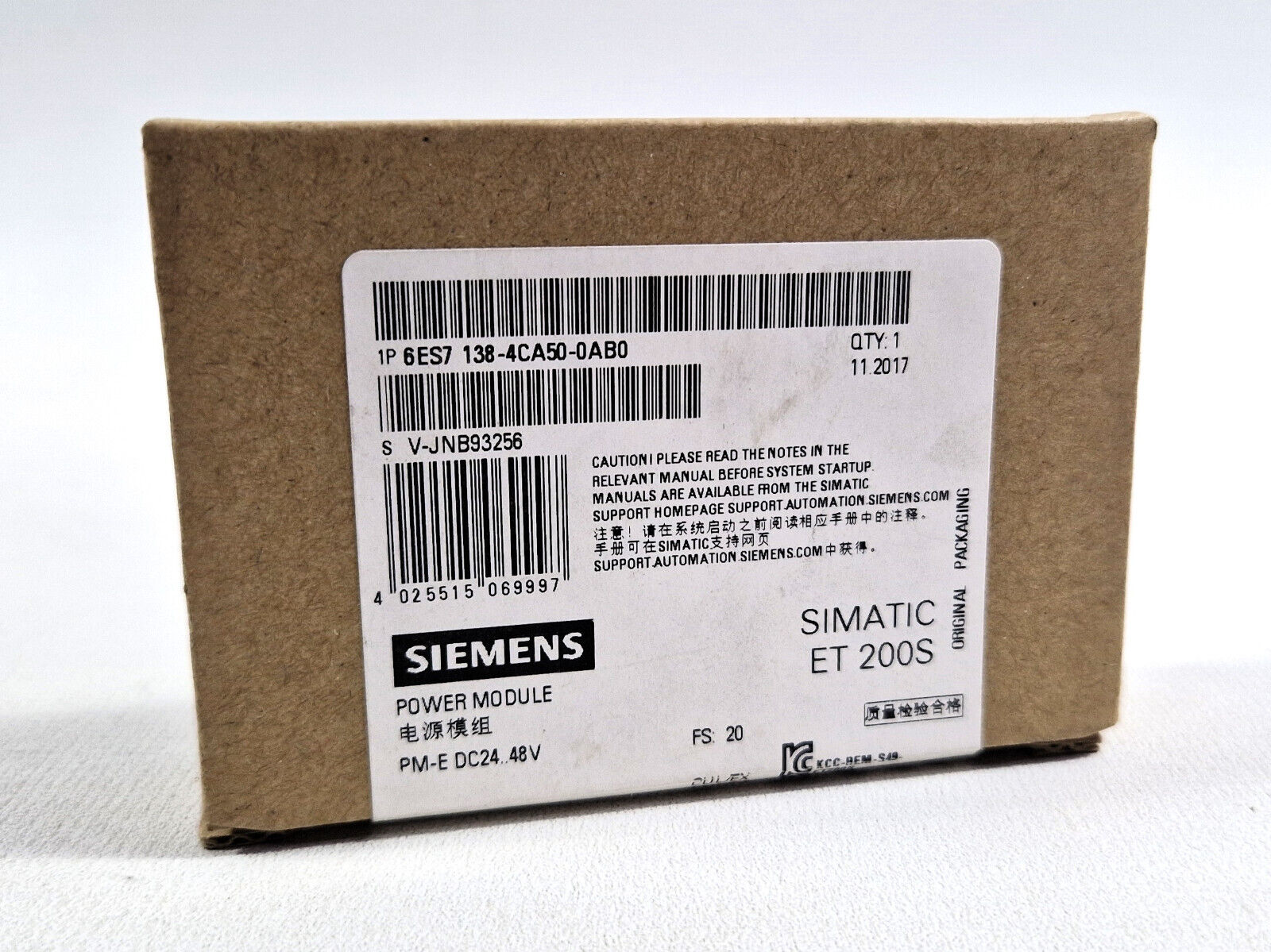 Siemens Simatic 6ES7 138-4CA50-0AB0 Power Modules Module