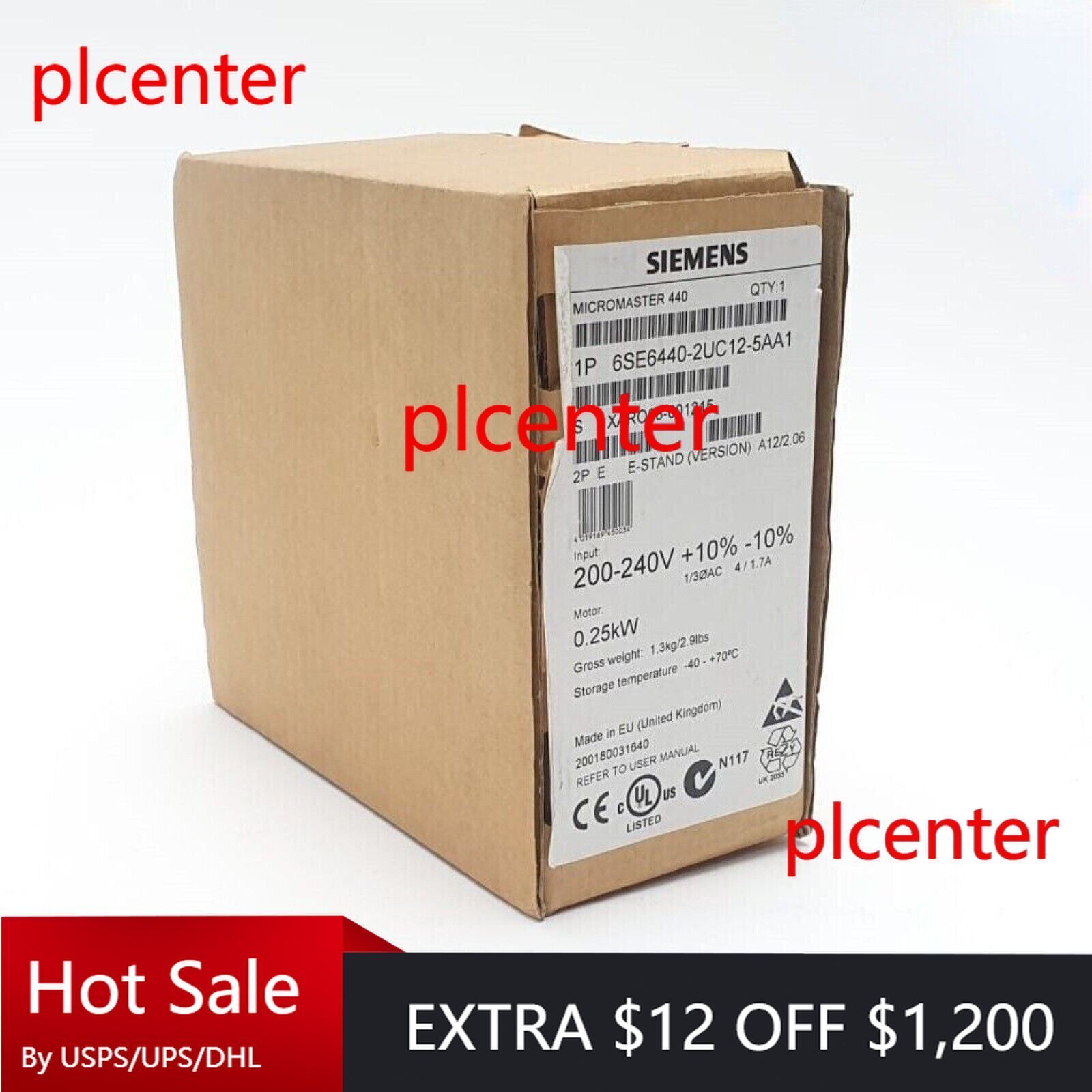 New Siemens 6SE6440-2UC12-5AA1 6SE6440-2UC12-5AA1 MICROMASTER440 without filter