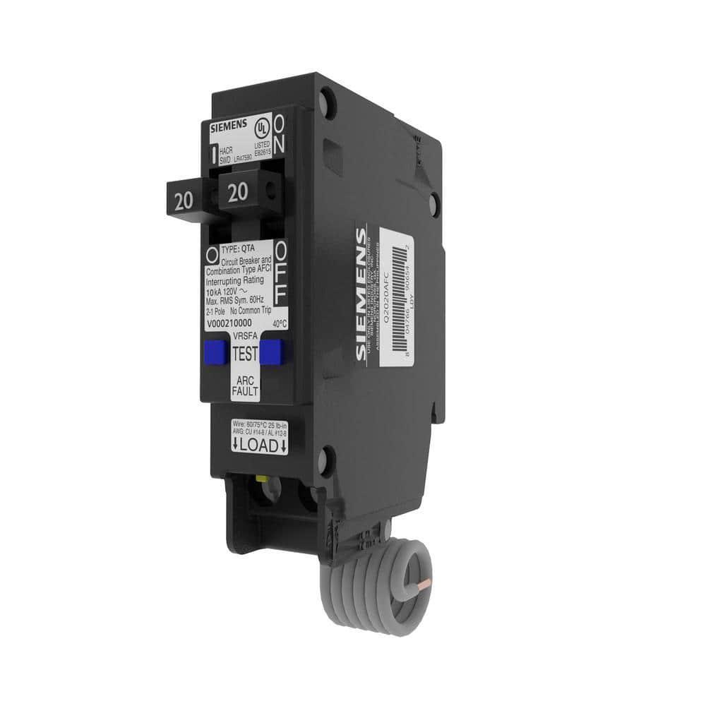 Siemens Circuit Breaker 20-Amp 120-Volt 1-Pole Tandem Combination CAFCI Plug-On