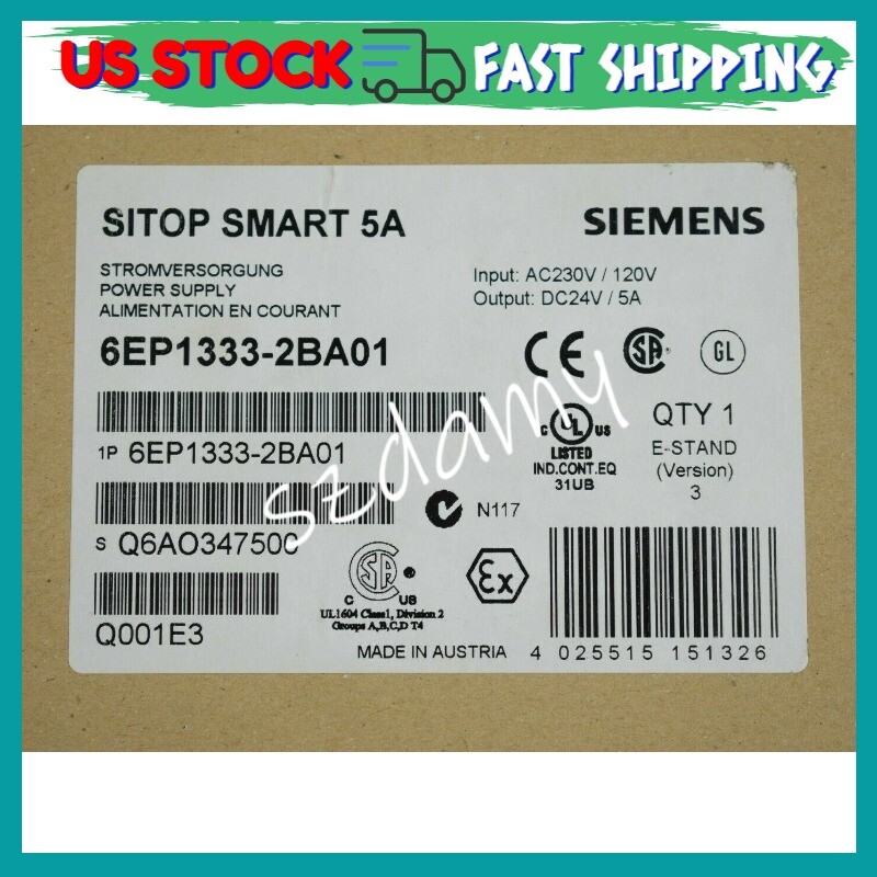 New Siemens 6EP1333-2BA01 Power Supply 6EP1 333-2BA01 In Box Free Shipping