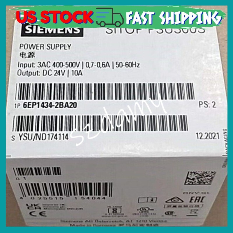 Brand New Siemens 6EP1434-2BA20 Power Supply 6EP1 434-2BA20 In Box Fast Shipping
