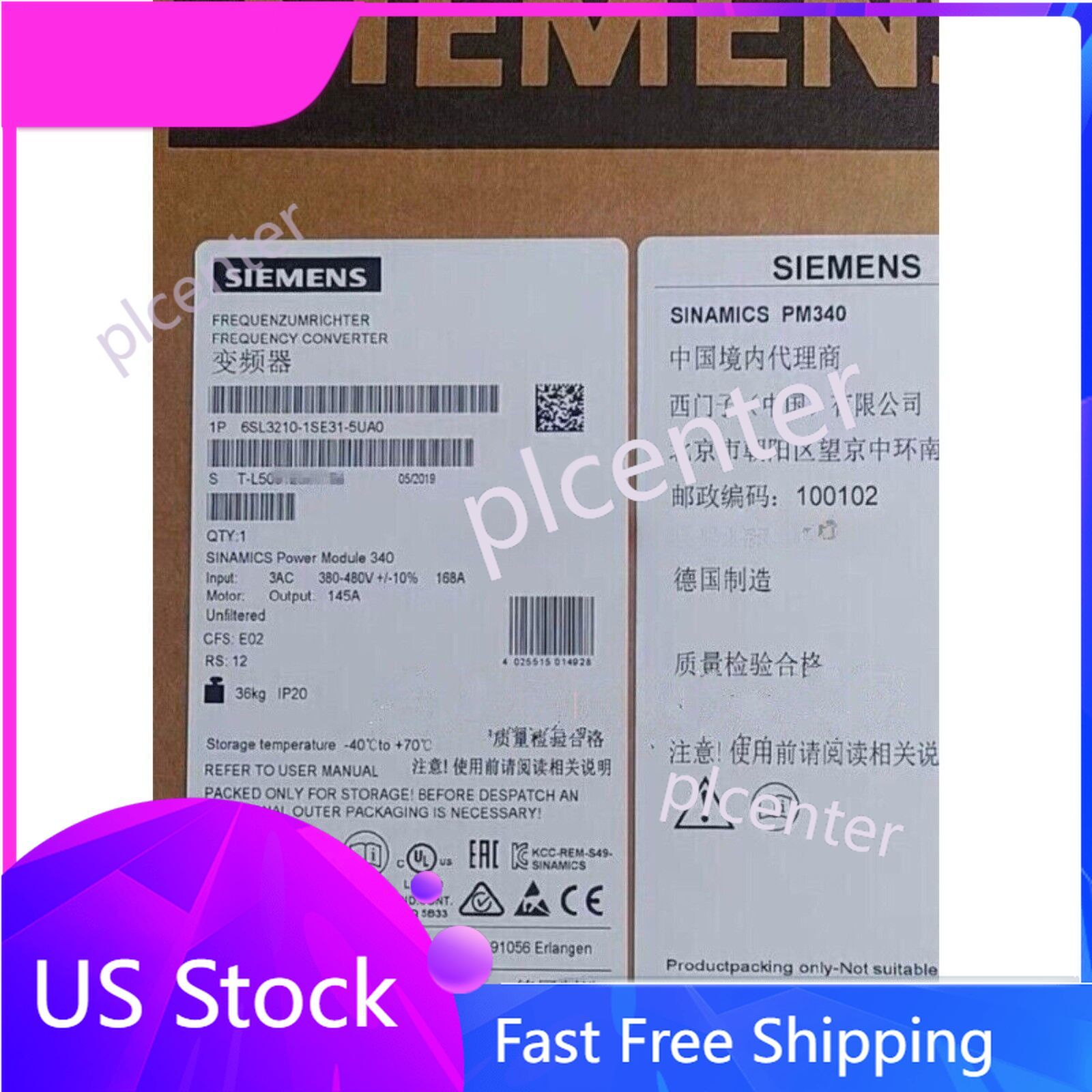 New Siemens 6SL3210-1SE31-5UA0 6SL3 210-1SE31-5UA0 1 Year Warranty Fast Shipping