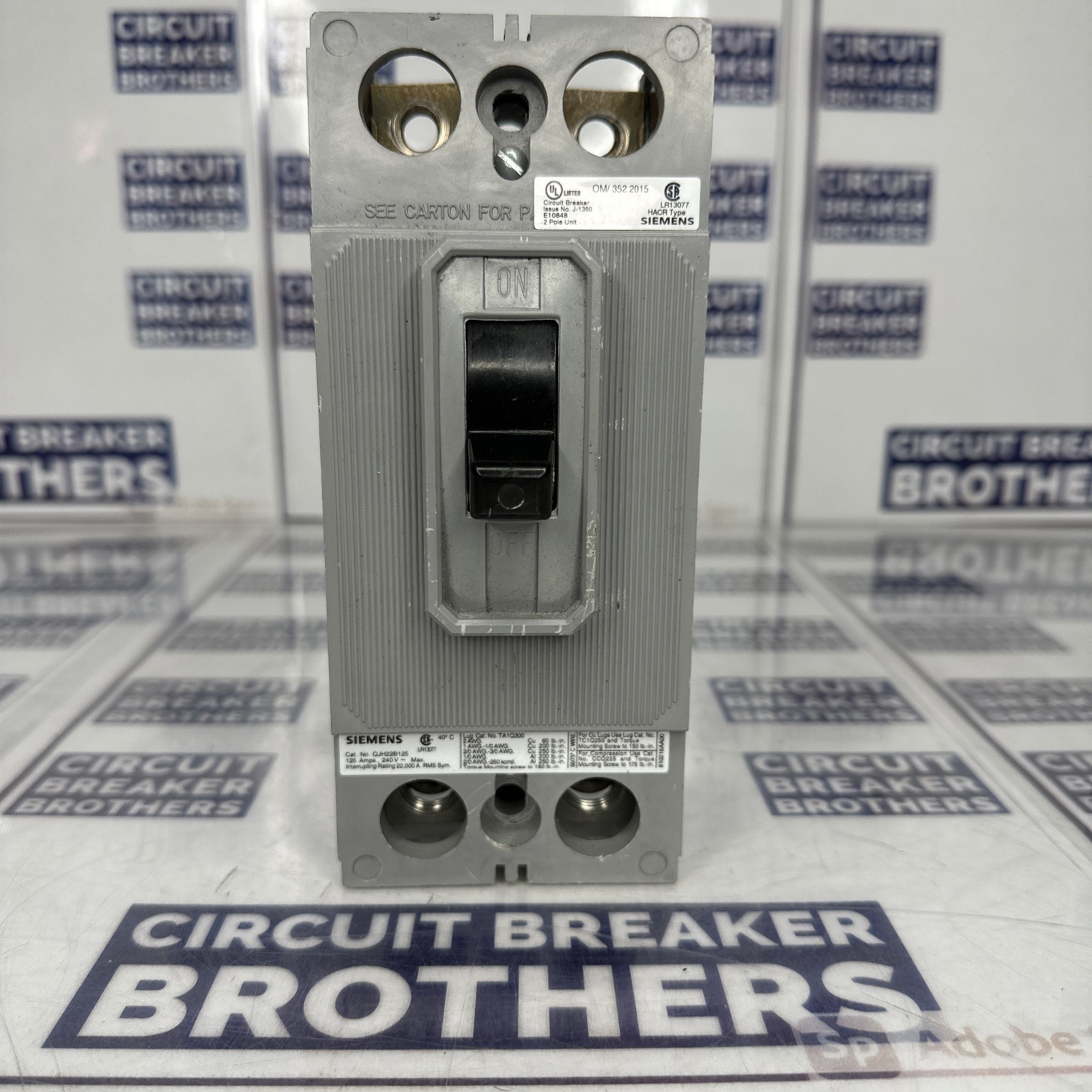 SIEMENS QJH22B125 125A 240V 2 POLE 22KAIC CIRCUIT BREAKER-WARRANTY SHIP SAME DAY