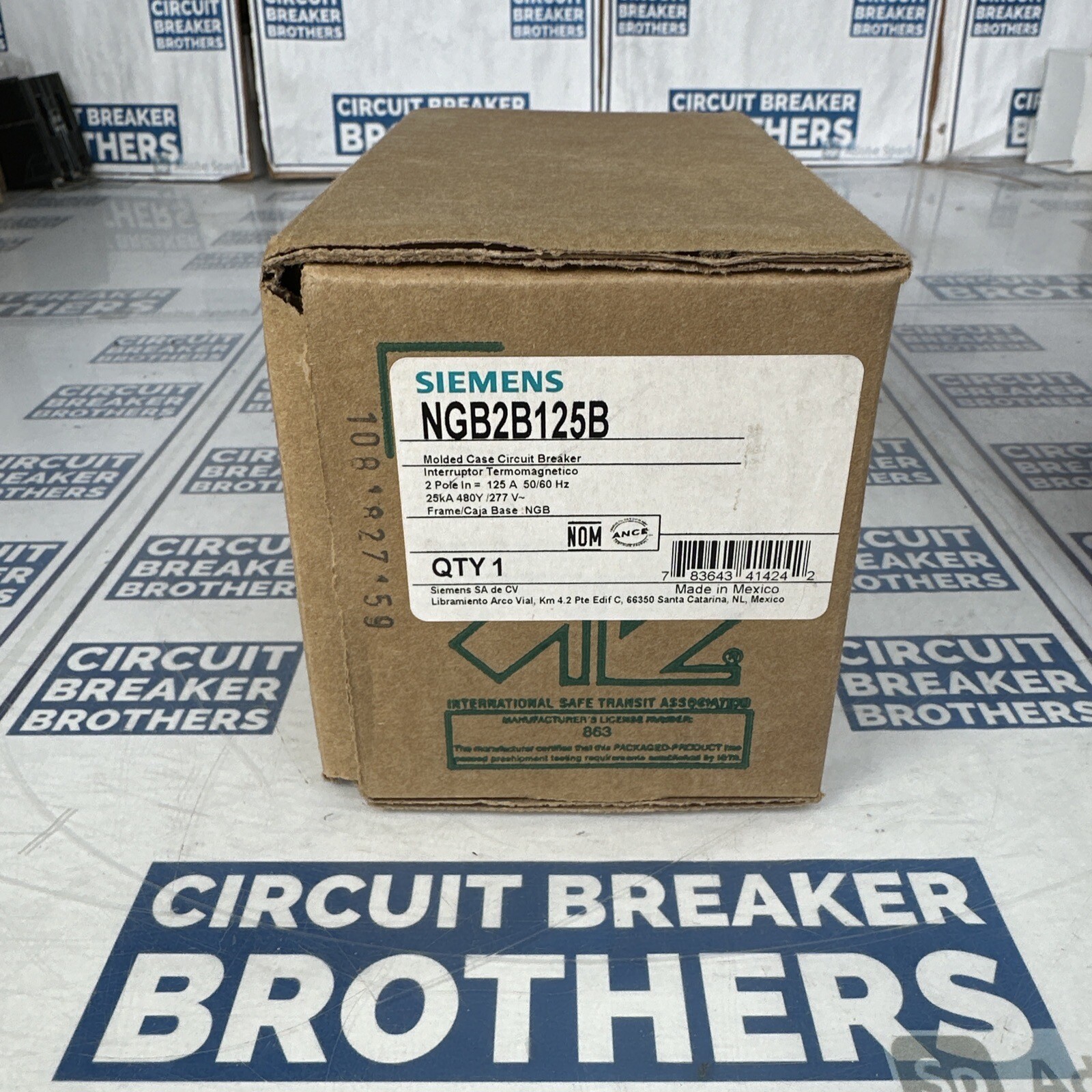 Siemens NGB2B125 125 Amp 480/277V 2 Pole Circuit Breaker-Warranty (New In Box)