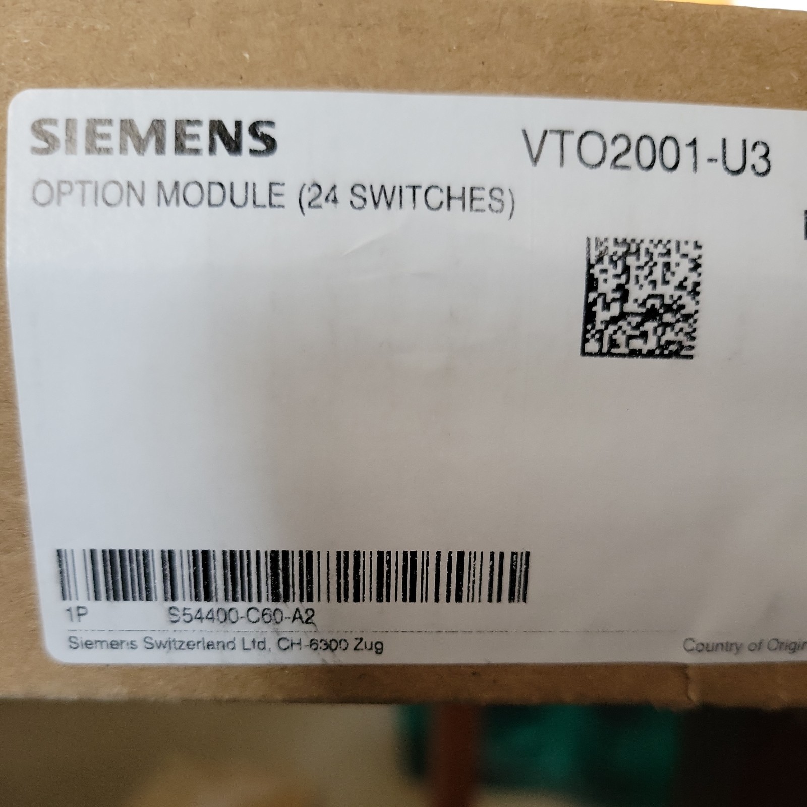  Siemens Cerberus Pro VTO2001-U3 Fire Alarm Option Module 24 Switches NEW IN BOX