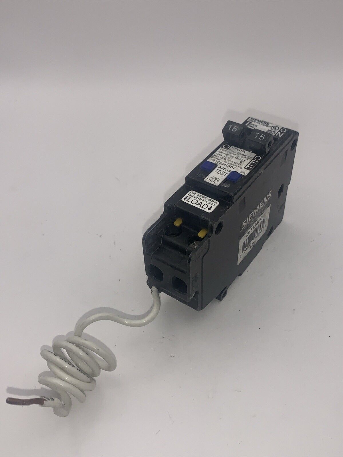Siemens Q1515AFC 15A 120V Plug-In Single Pole Tandem CAFCI Type QTA Circuit...