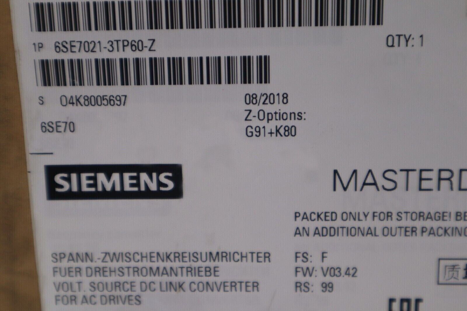 6SE7021-3TP60-Z New Sealed Siemens Frequency Converter 6SE7021-3TP60-Z
