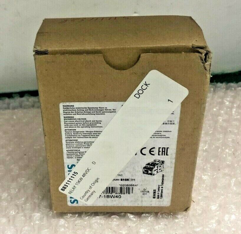 SIEMENS 3RT2027-1BW40 / 3RT20271BW40 (BRAND NEW)