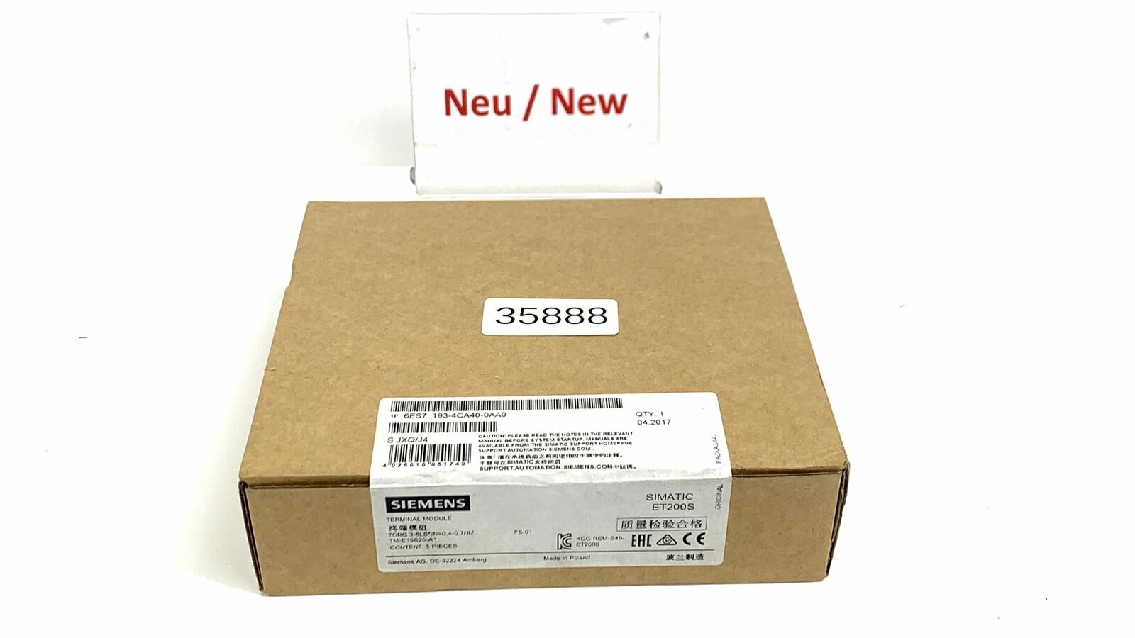 Siemens Simatic ET200S 6ES7 193-4CA40-0AA0 Terminal Module