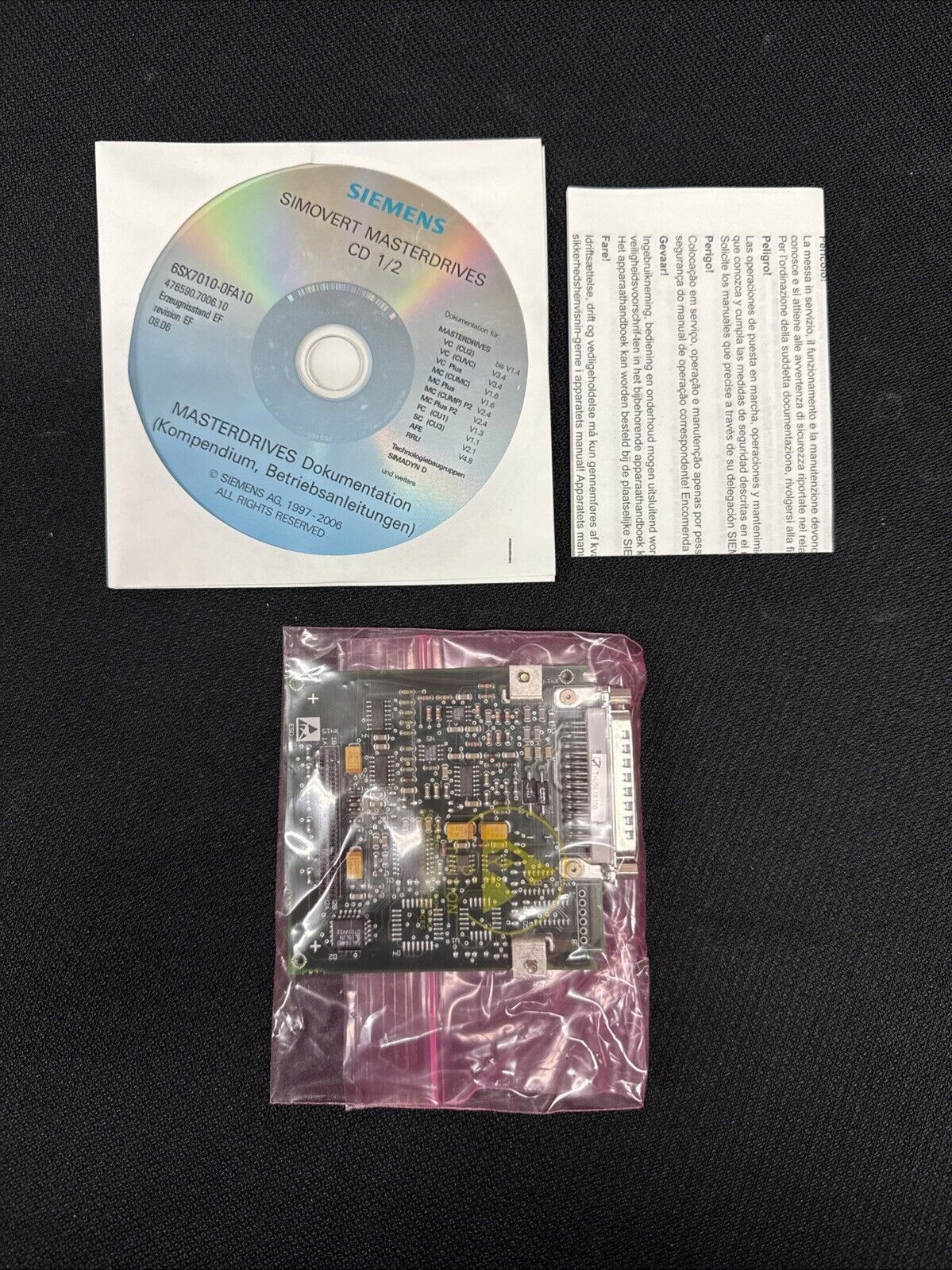 6SX7010-0FB00 SIEMENS SBR1, SENSOR BD, RESOLVER