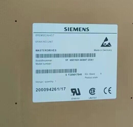 6SE7031-6EB87-2DA1 NEW SIEMENS SIMOVERT MD Braking Unit DC 6SE7031-6EB87-2DA1