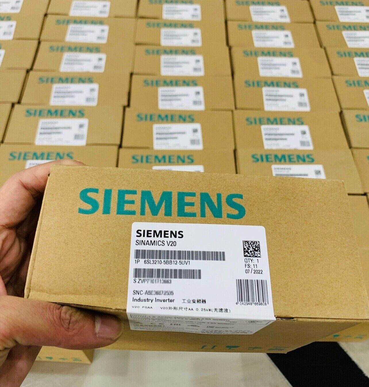 NEW SIEMENS 6SL3210-5BB12-5UV1 SINAMICS V20 6SL3210-5BB12-5UV1 Rated P0wer