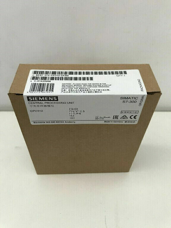 NEW Siemens 6ES7 312-1AD10-0AB0 6ES7312-1AD10-0AB0 S7-300 CPU WITH MPI INTERFACE