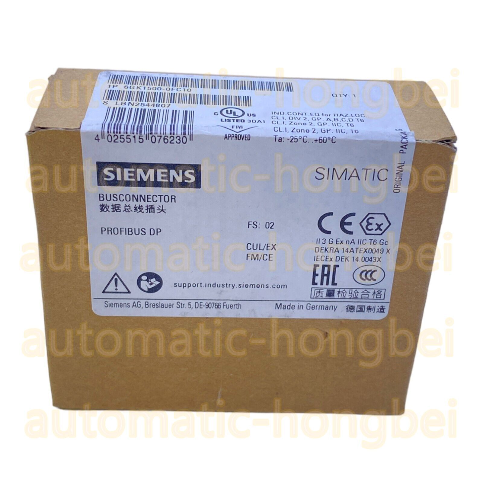 Siemens 6GK1500-0FC10 Bus Connector DHL/FedEx/UPS Expedited Shipping
